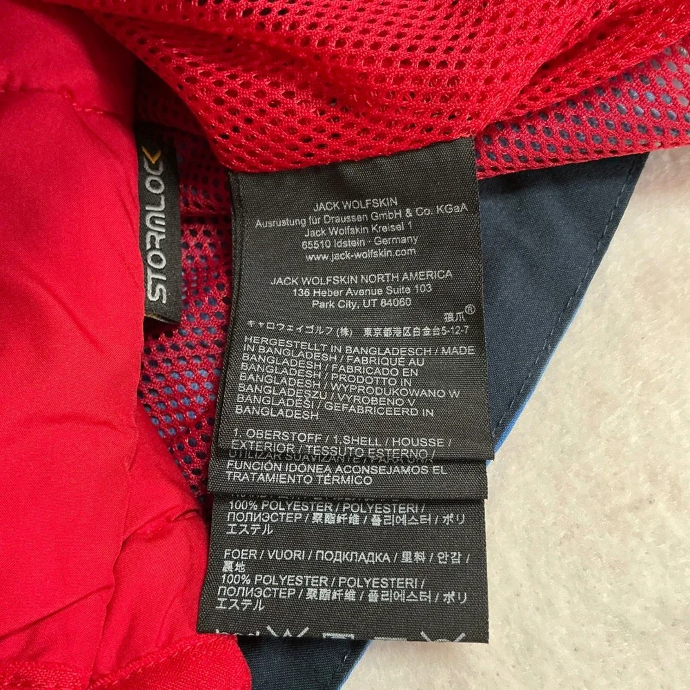 Jack Wolfskin Kids 3-in-1 Stormlock Jacket Blue Navy Colorblock Size EU 128